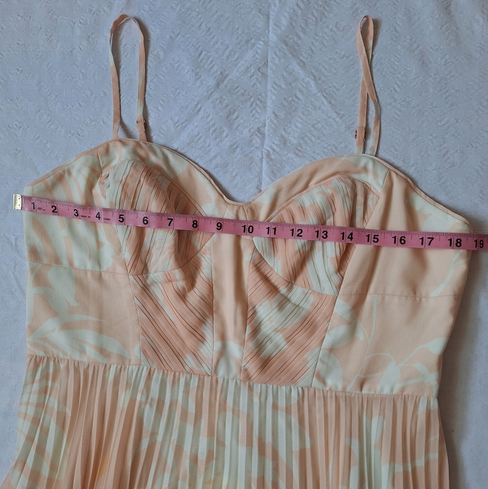 KAREN MILLEN Orange and White Sweetheart Midi Dress - Picture 5 of 9